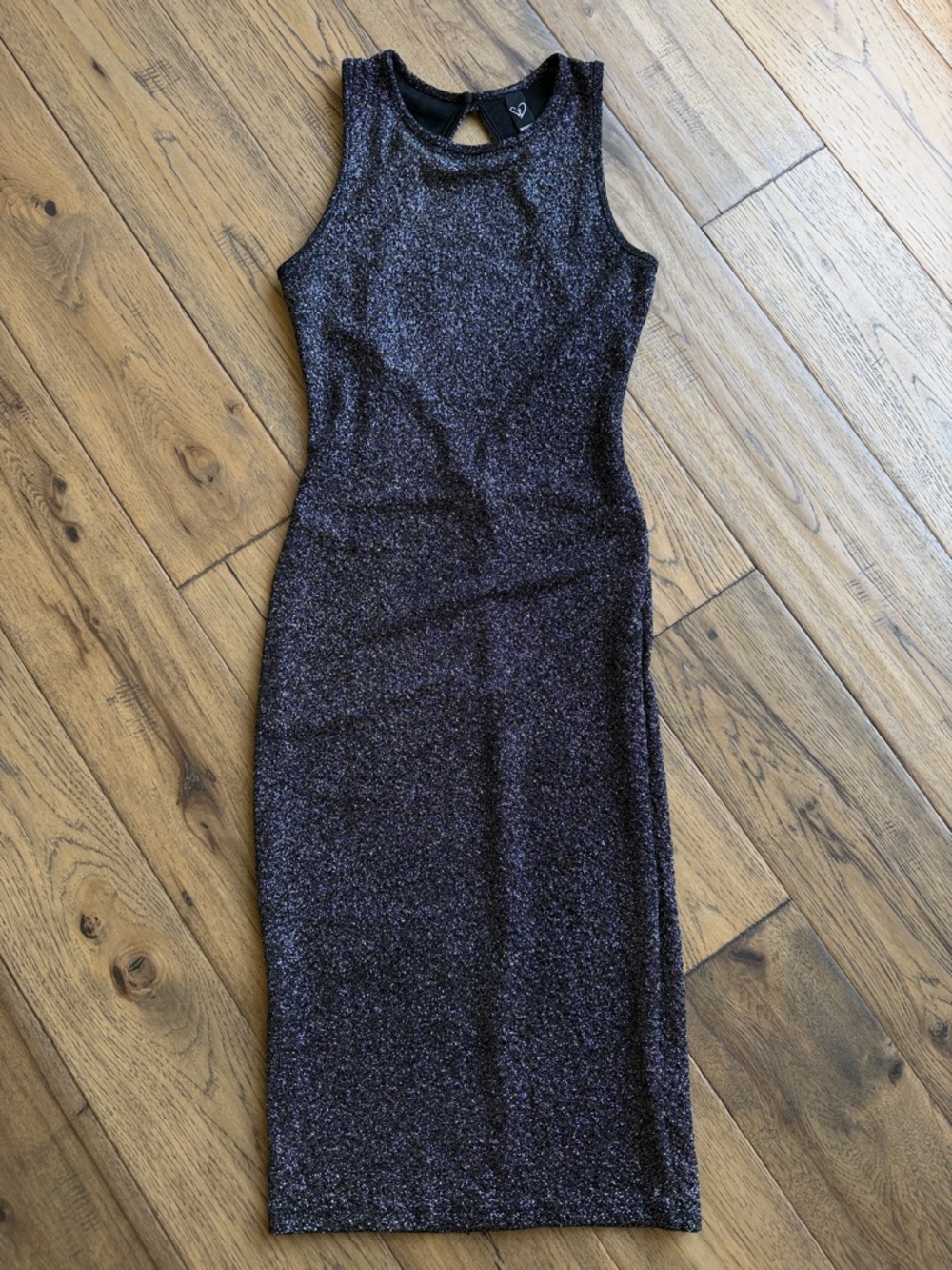 Windsor Shimmer Midi Dress - Black with Silver Sparkles